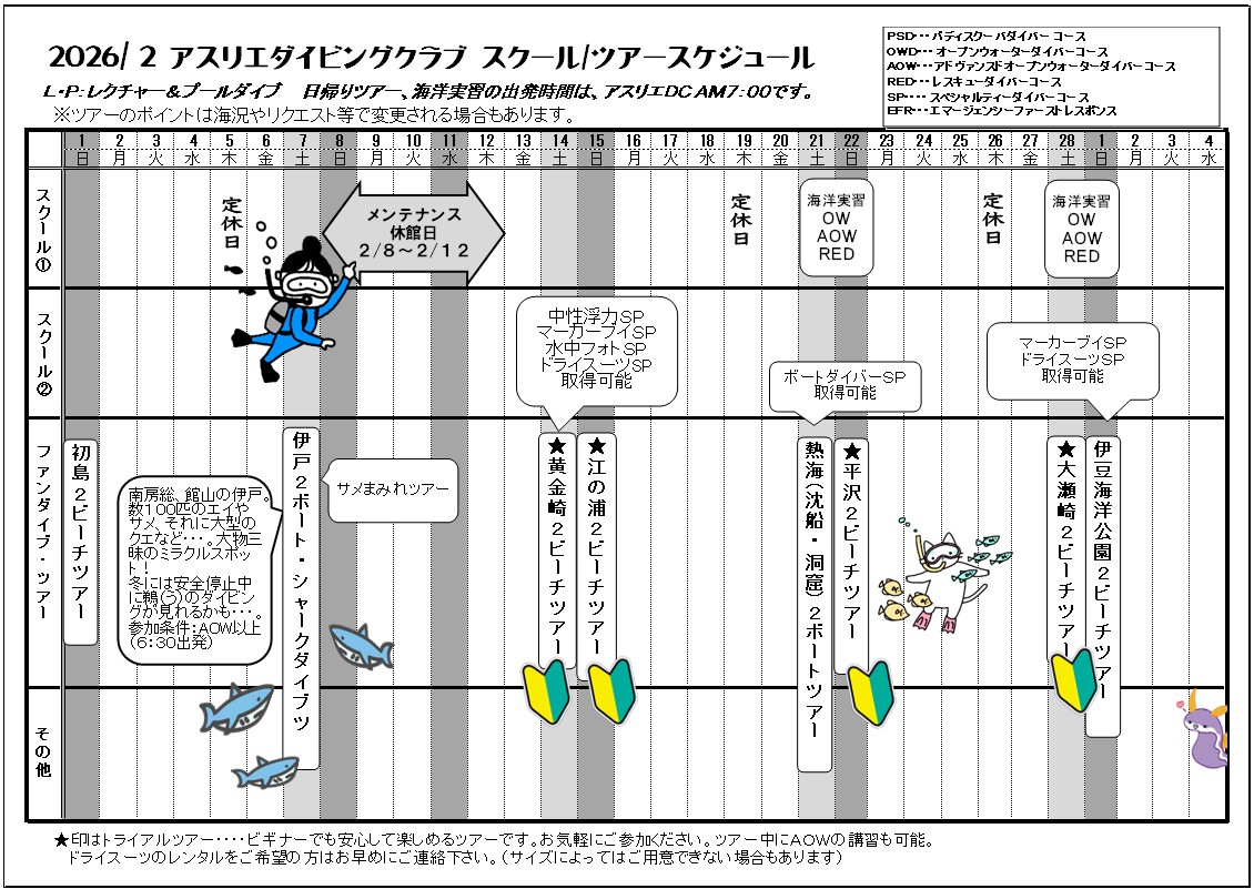 2026年2月 ツアースケジュール
